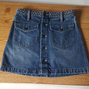 Denim Button Front Skirt